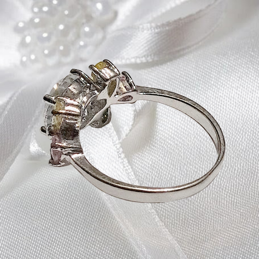 Elegant Multicolor Tourmaline Gemstone Silver Ring - Picture 4 of 6